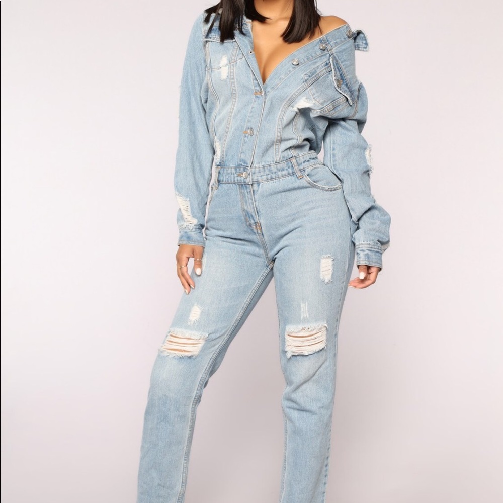 High Jump Denim Jumpsuit Size Medium